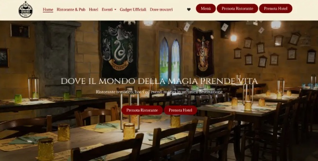 Home page del sito di Binario Magic Pub